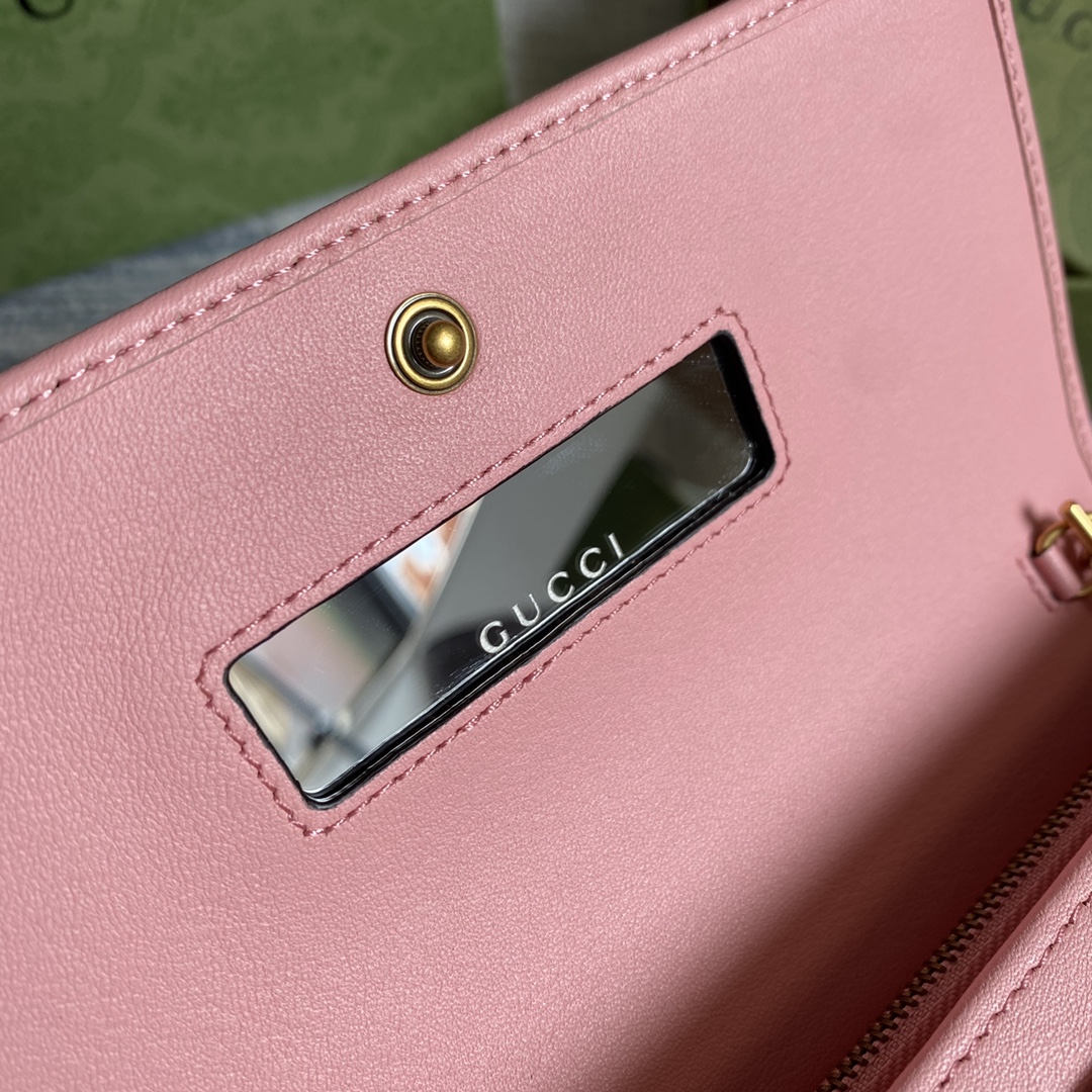 Gucci Diana Chain Wallet With Bamboo 658243 Pink